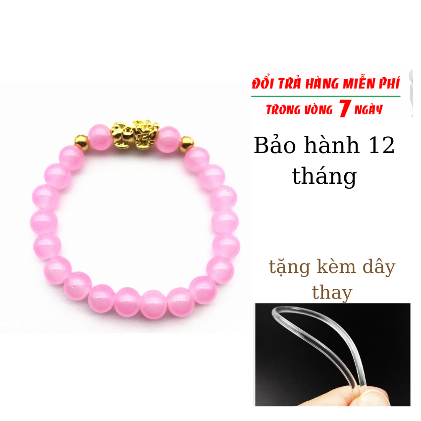 [HCM] Vòng Tay Tỳ Hưu Vàng **Đá Mã Não** Chiêu Tài Lộc , Bình An Và May Mắn Cho Nữ. [ tỳ hưu vàng, đá mã não, màu hồng nhạt ].
