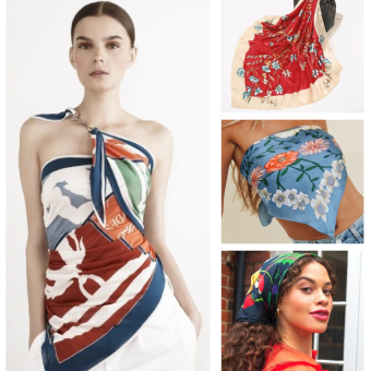 Khăn phụ kiện quấn Làm Áo - Khăn Turban Lụa Vuông Quàng Cổ Nữ Đẹp Cao Cấp Phong Cách Châu Âu Miamo (giao ngẫu nhiên)