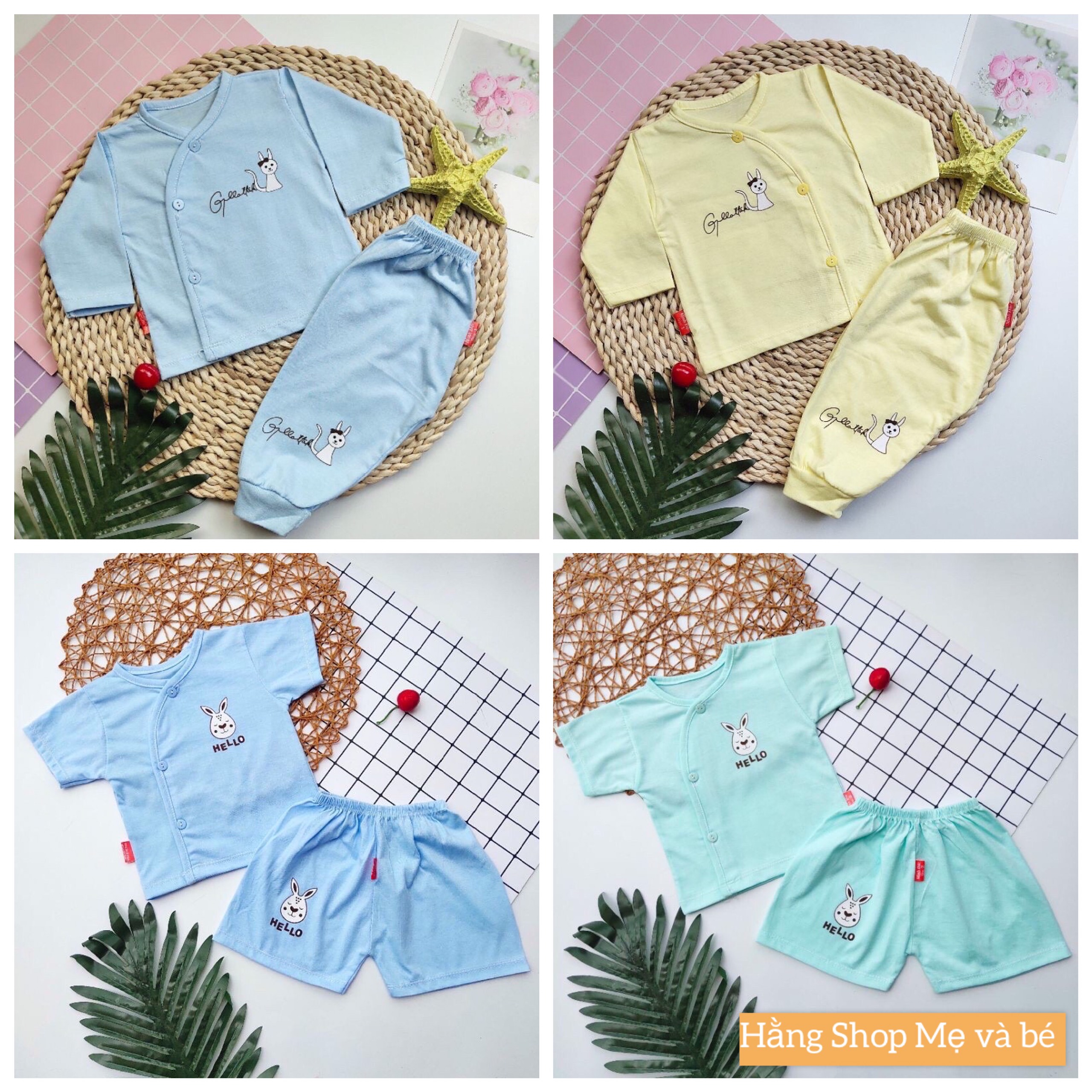 bộ đồ sơ sinh cài cúc chéo (minh đức) chất liệu cotton cài cúc mềm mại hè thu (0-9 tháng) bộ quần áo dài tay cho bé sơ sinh 2
