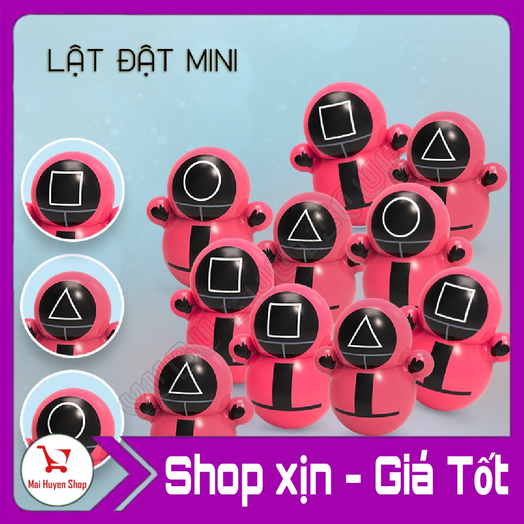 Combo 2 lật đật squid game mini, lật đật trò chơi con mực vui nhộn