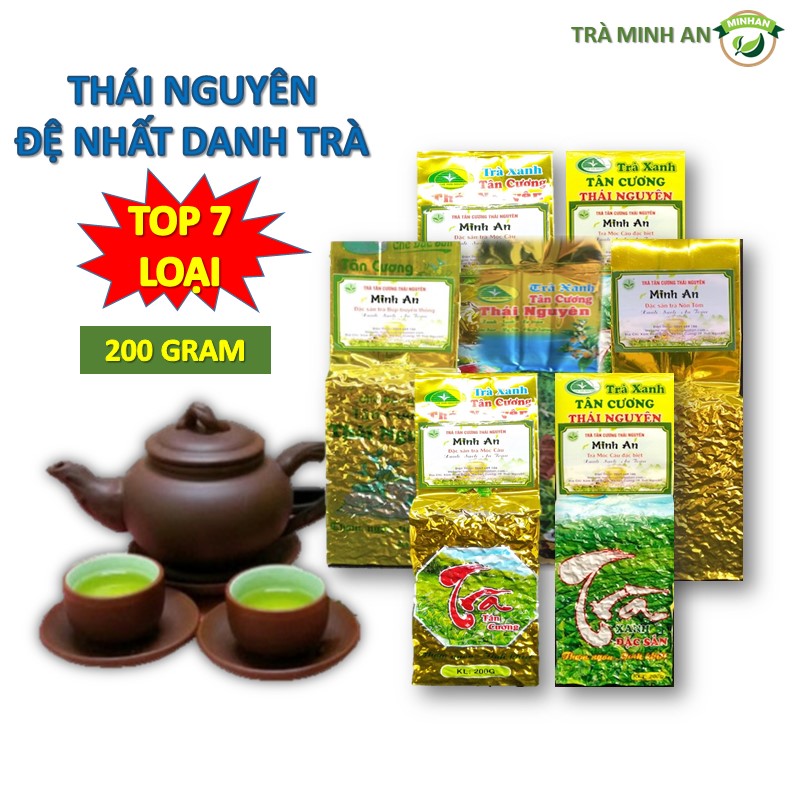 200g trà (chè) Thái Nguyên Tân Cương - Top 7 loại trà bắc rang sao thủ công ngon - TRA MINH AN chè khô mạn xanh sạch thơm giá xưởng