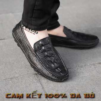 giày mọi nam da bò dập vân cá sấu bảo hành 12 tháng