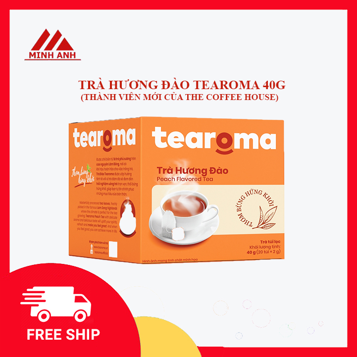 Trà đào túi lọc Tearoma 40g , thành viên mới của The Coffee House, trà túi lọc hương đào tự nhiên, hương vị tinh tế, vị trà đậm đà, đem đến trải nghiệm uống trà trọn vẹn