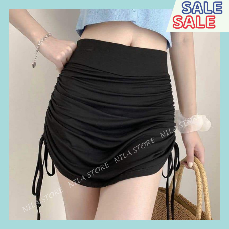 Chân váy rút dây nhún chất thun co giãn hàng L1 dày dặn siêu tôn dáng