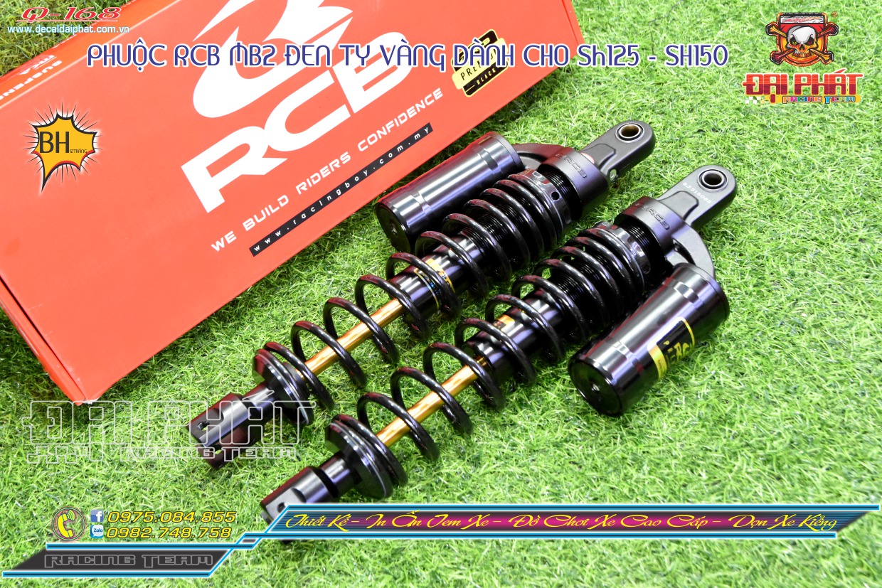 Phuộc rcb mb2 đen ty vàng chính hãng dành cho sh125 - sh150
