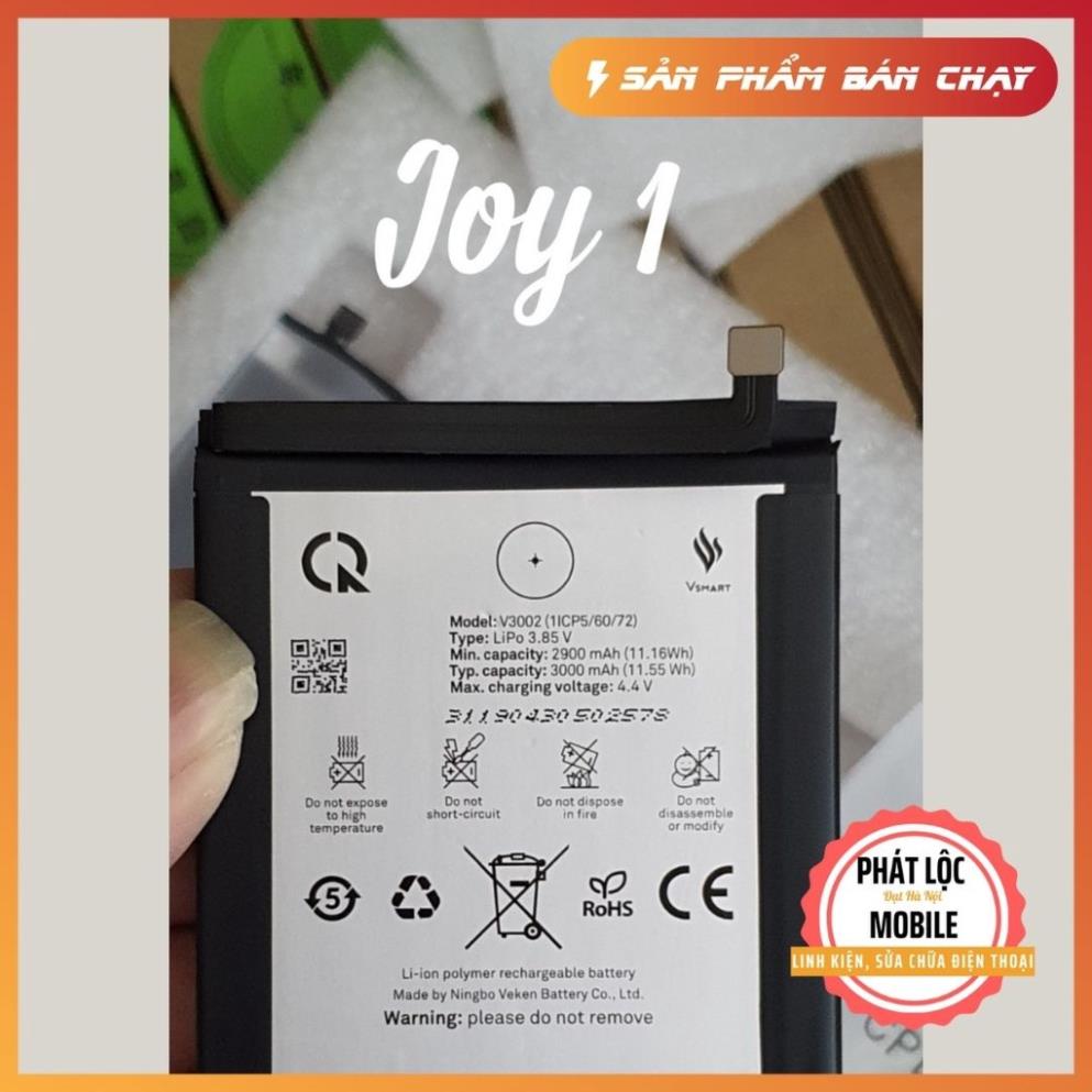Pin vsmart joy 1 chính hãng vsmart sản xuất, dung lượng 3000mah, mã pin v3002, bảo hành 3 tháng