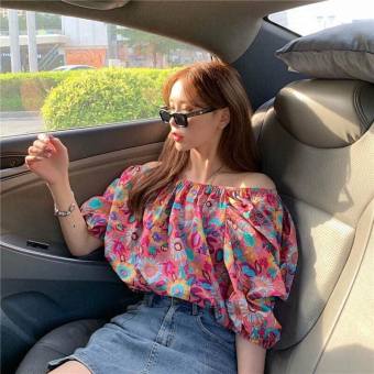 Áo Hoa Trễ Vai Tay Bồng Nữ Chất Liệu Mềm Mịn Cao Cấp