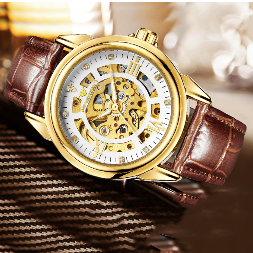 Đồng hồ Nam cơ lộ máy Fngeen, size mặt 39mm, lộ cơ mặt và đáy, tự động lên dây cót khi đeo, mặt kính chống trầy xước, chống nước tốt-BẢO HÀNH 12 THÁNG