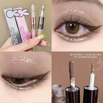 Dorisna Phấn Mắt Dạng Lỏng Hai Đầu Phấn Mắt Lấp Lánh Màu Ngọc Trai Trang Điểm Mắt Pha Lê Tằm Không Thấm Nước