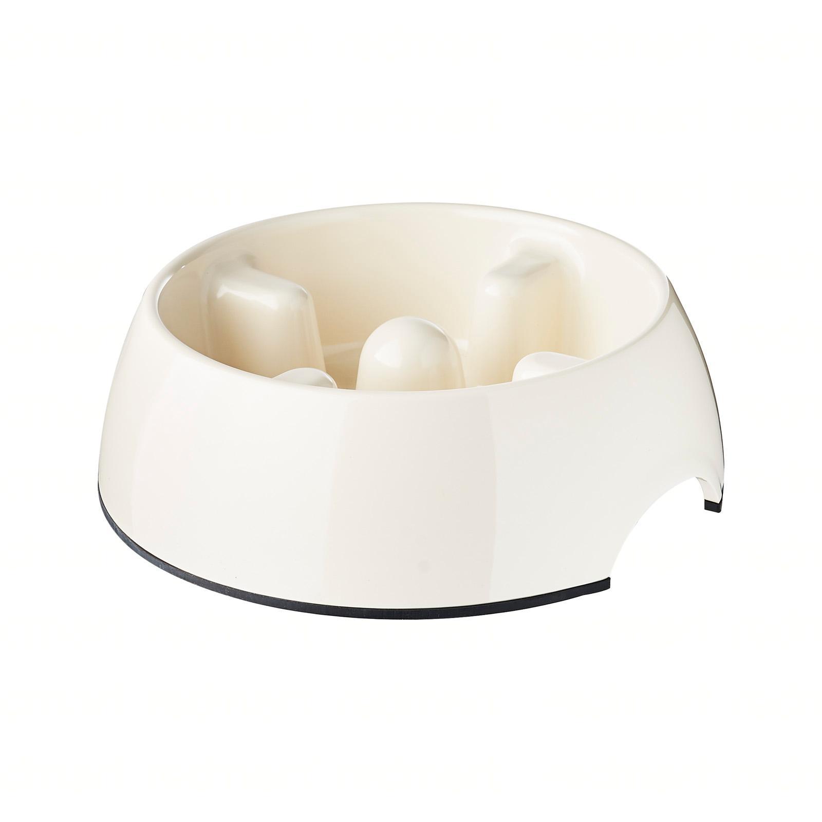 white slow feeder dog bowl