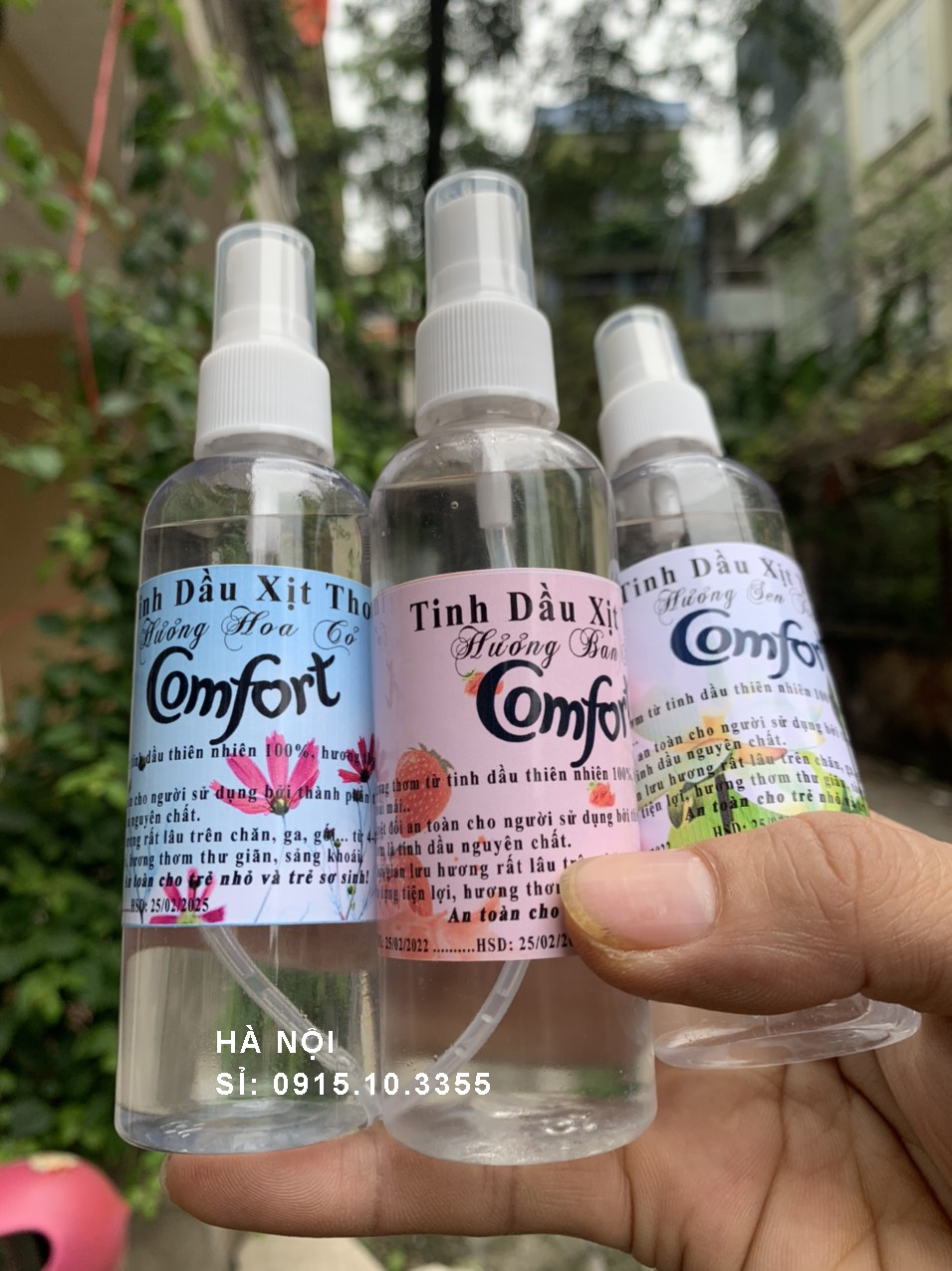 (Gía  sỉ) Tinh Dầu Xịt Thơm Quần Áo Comfort 100ml :HƯƠNG BẠN MAI, HƯƠNG SEN TRẮNG, HƯƠNG HOA CỎ