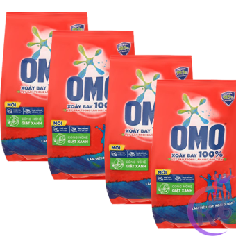 Combo 4 bịch Bột giặt Omo 800g hệ bọt thông minh công nghệ giặt xanh đánh bay mọi vết bẩn - xà bông bot giat tay