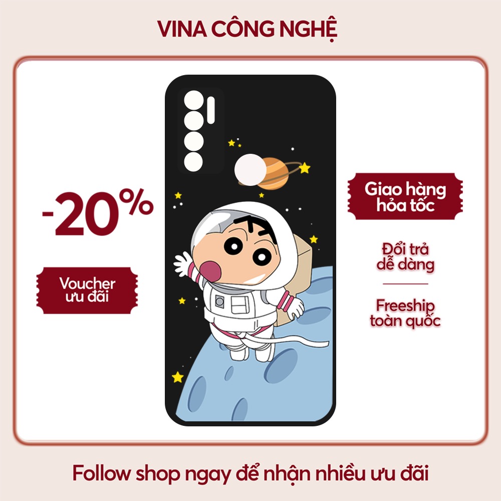 Ốp lưng Vsmart Joy 3/Joy 4/Bee 3/Star 3/Aris/....dẻo đen viền bảo vệ camera hình Shin phi hành gia