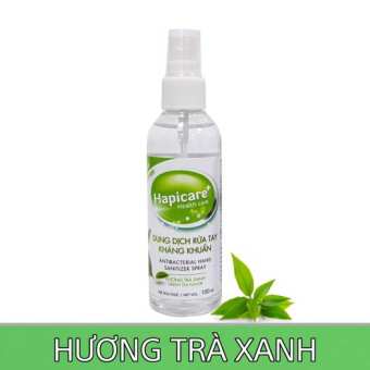 Dung Dịch Rửa tay Hapicare hương Trà xanh,Bạc hà (chai xịt mini 100ml và chai lớn xịt khuẩn 500ml)