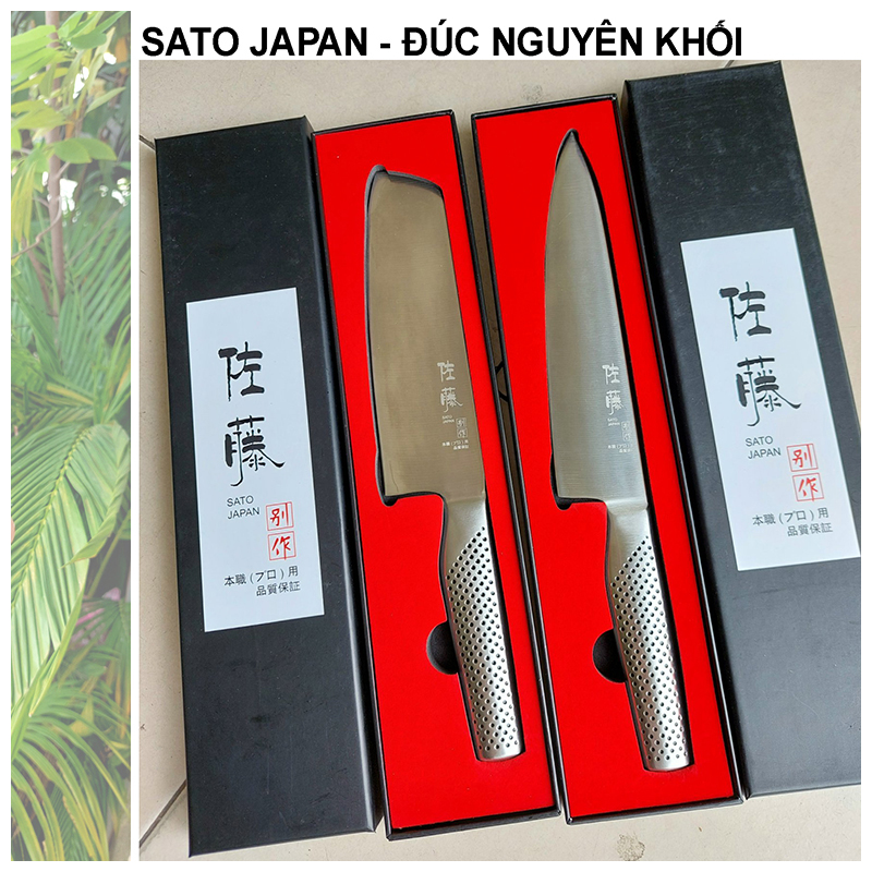 Dao SATO Japan - Hàng nội địa đúc nguyên khối thép không gỉ có hộp