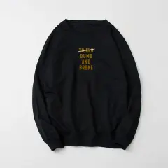 Boxy Crewneck basic Sweater Young Dumb and broke Unisex Pria dan Wanita