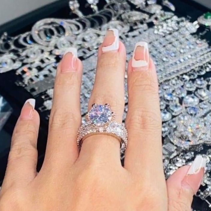 Nhẫn nữ đẹp, nhẫn nữ mạ vàng thật mạ vàng 18k vàng 24k, nhẫn vàng non , nhẫn bạc xi kim mạ vàng trắng đính đá pha lê cao cấp thời trang - Trang Sức GADO N064