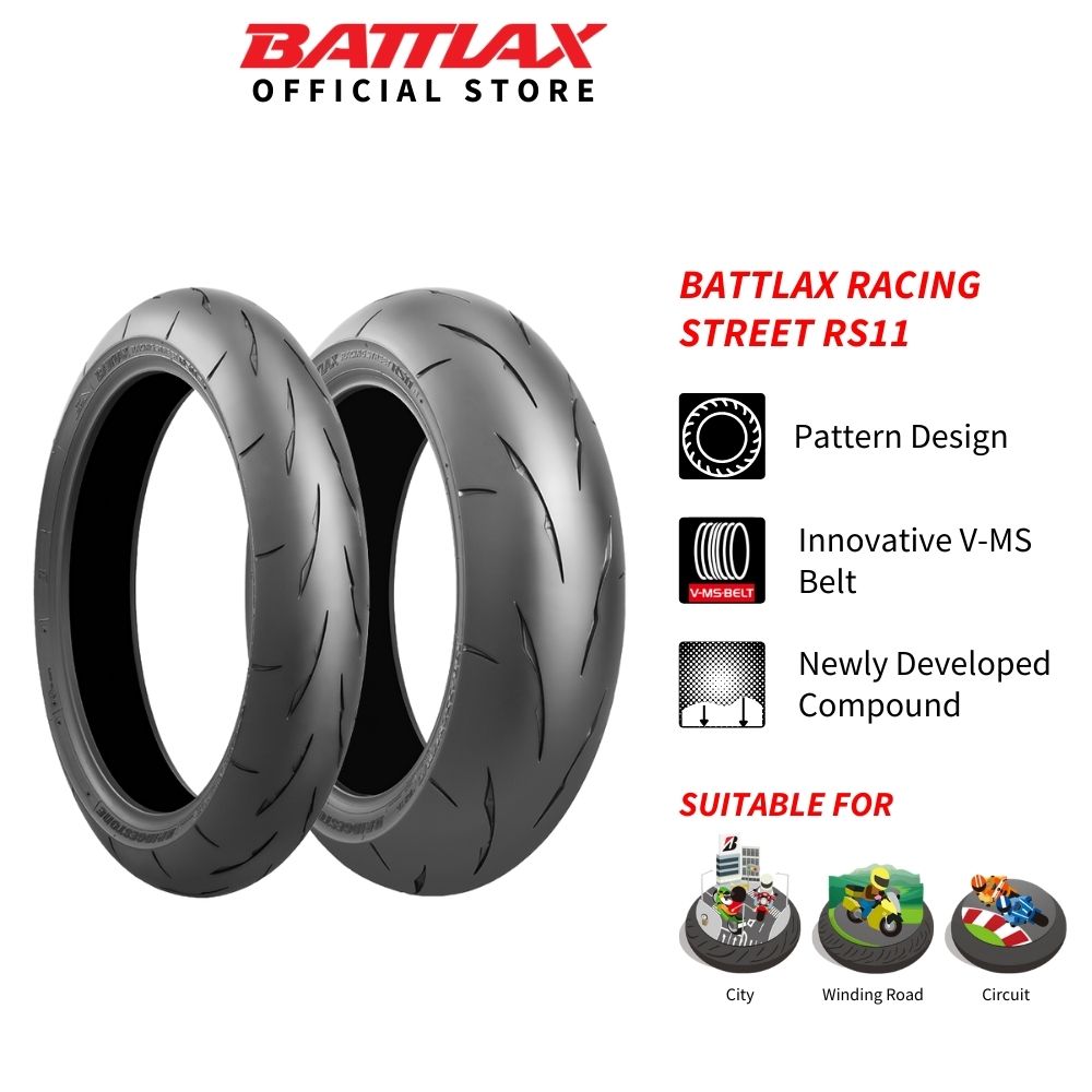 Bridgestone Battlax RS10 Racing Street Motorcycle Tyre 110/70/17