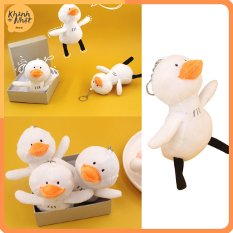 Móc khóa vịt nhồi bông mềm xinh xắn