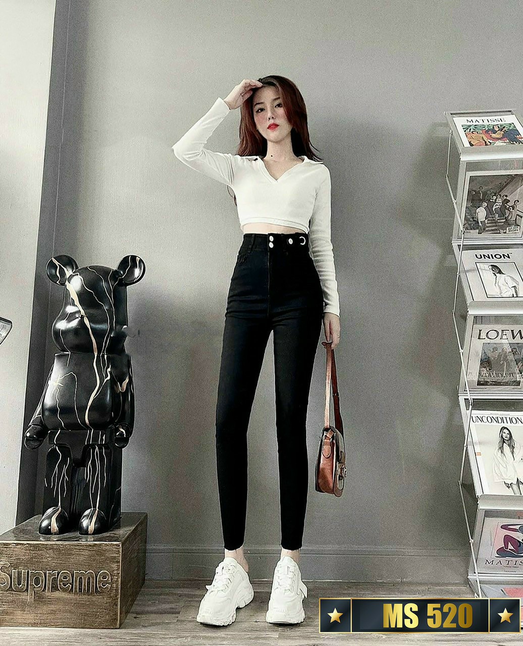 [HCM]quần jean nữ cao cấp màu đen lưng cao MKV520( ẢNH THẬT 100%) 89 FASHION siêu hót phong cách hàn quốc thời trang 89FASHION AN AN007