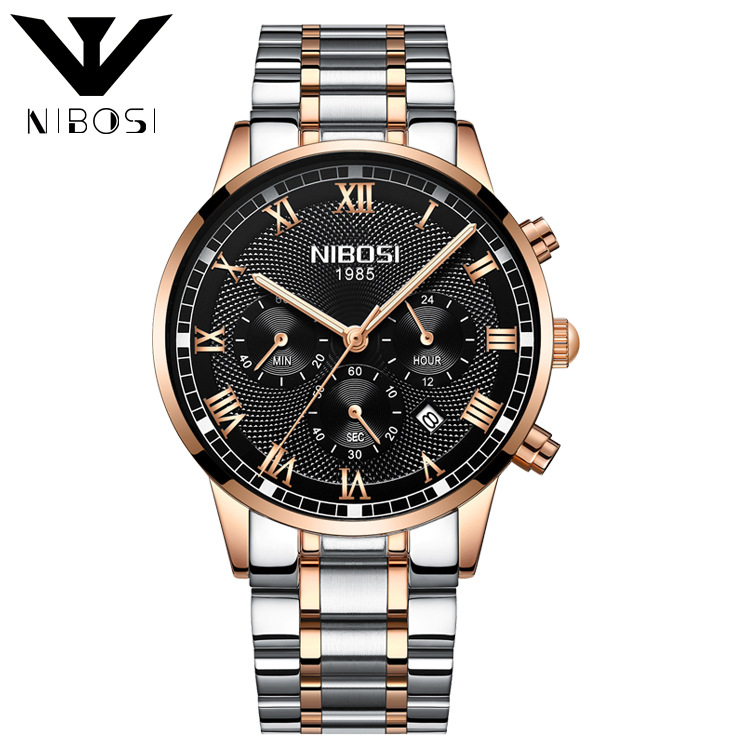 Đồng hồ Nam NIBOSI 2339, Chạy Full 6 Kim, Chống Nước Cực Tốt