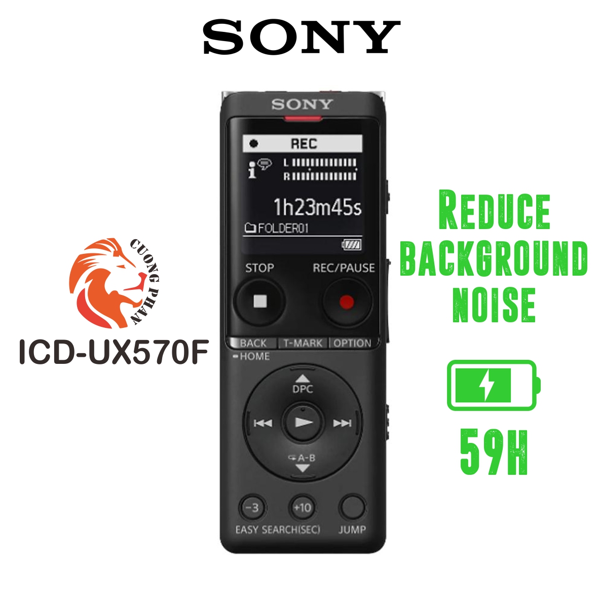 Máy Ghi Âm Sony ICD-UX570F - Hãng Phân Phối Chính Thức - Bảo hành chính hãng 12 tháng