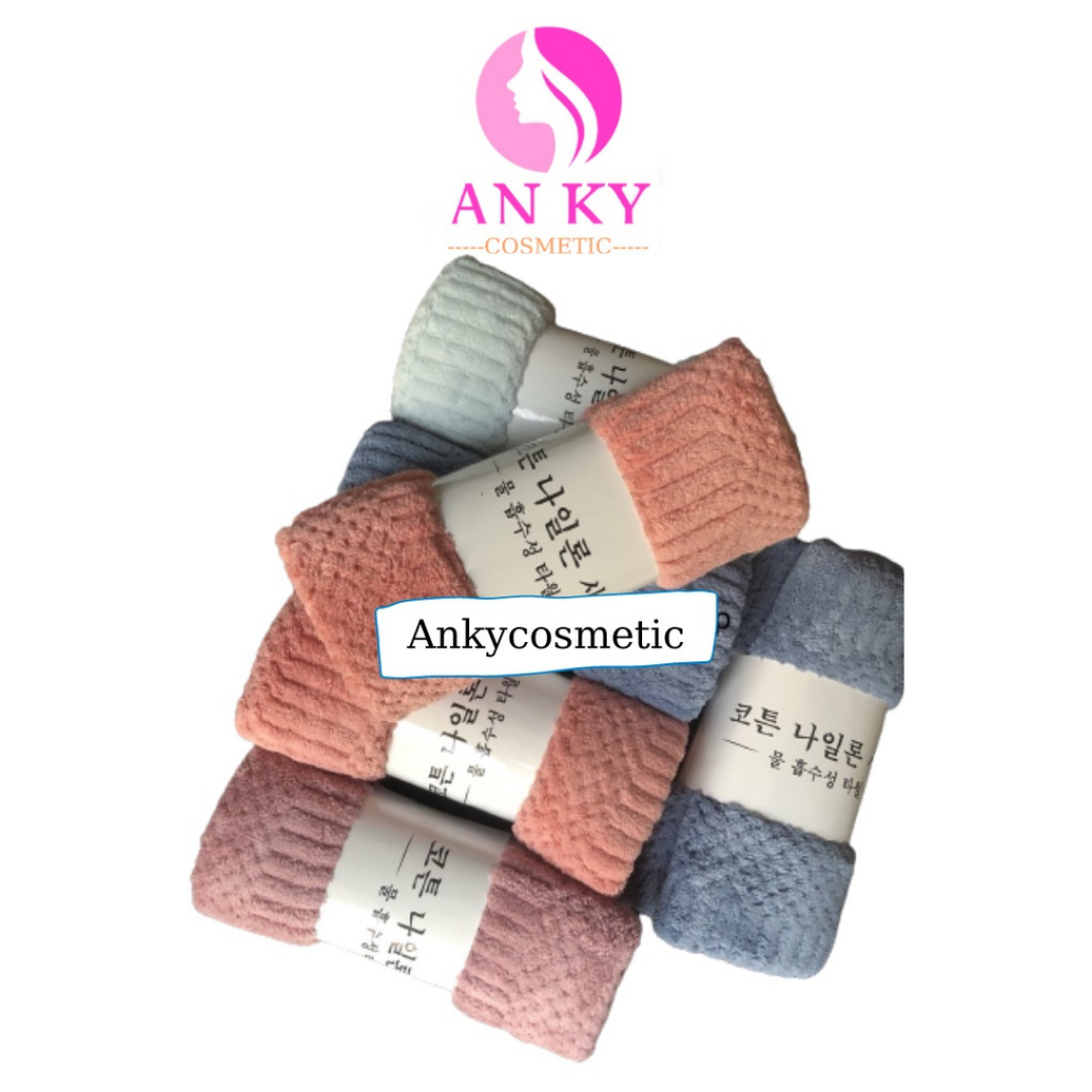 Combo 10 khăn mặt lông cừu vân sần 30x50cm hàn quốc