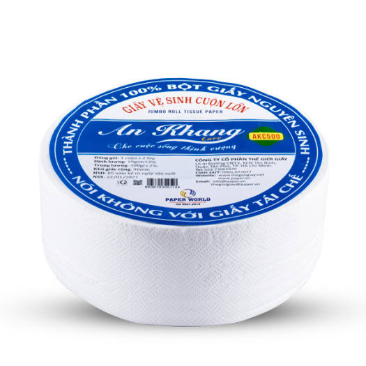 GIẤY VỆ SINH CUỘN LỚN AN KHANG BỘT GIẤY NGUYÊN SINH AKC500