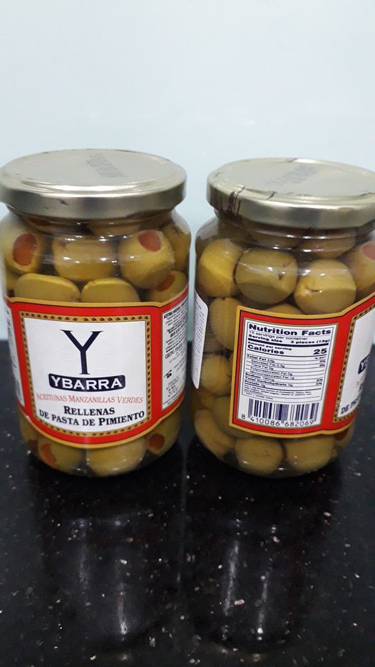 Oliu xanh nhồi ớt ngọt ybarra- pimento paste stuffed olives 370gram