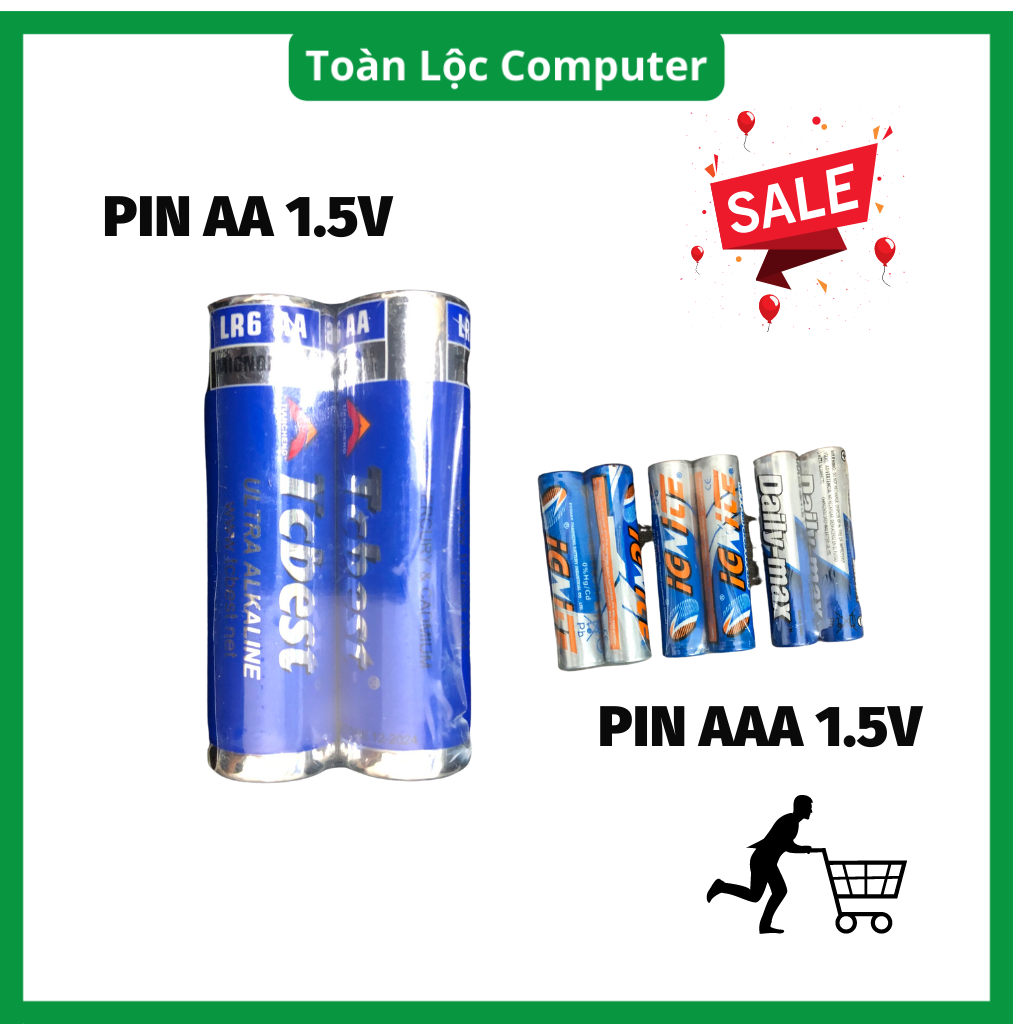 Pin aa, pin đũa nhỏ tcbest maxcell 1,5v siêu bền, hàng chính hãng-toàn lộc computer