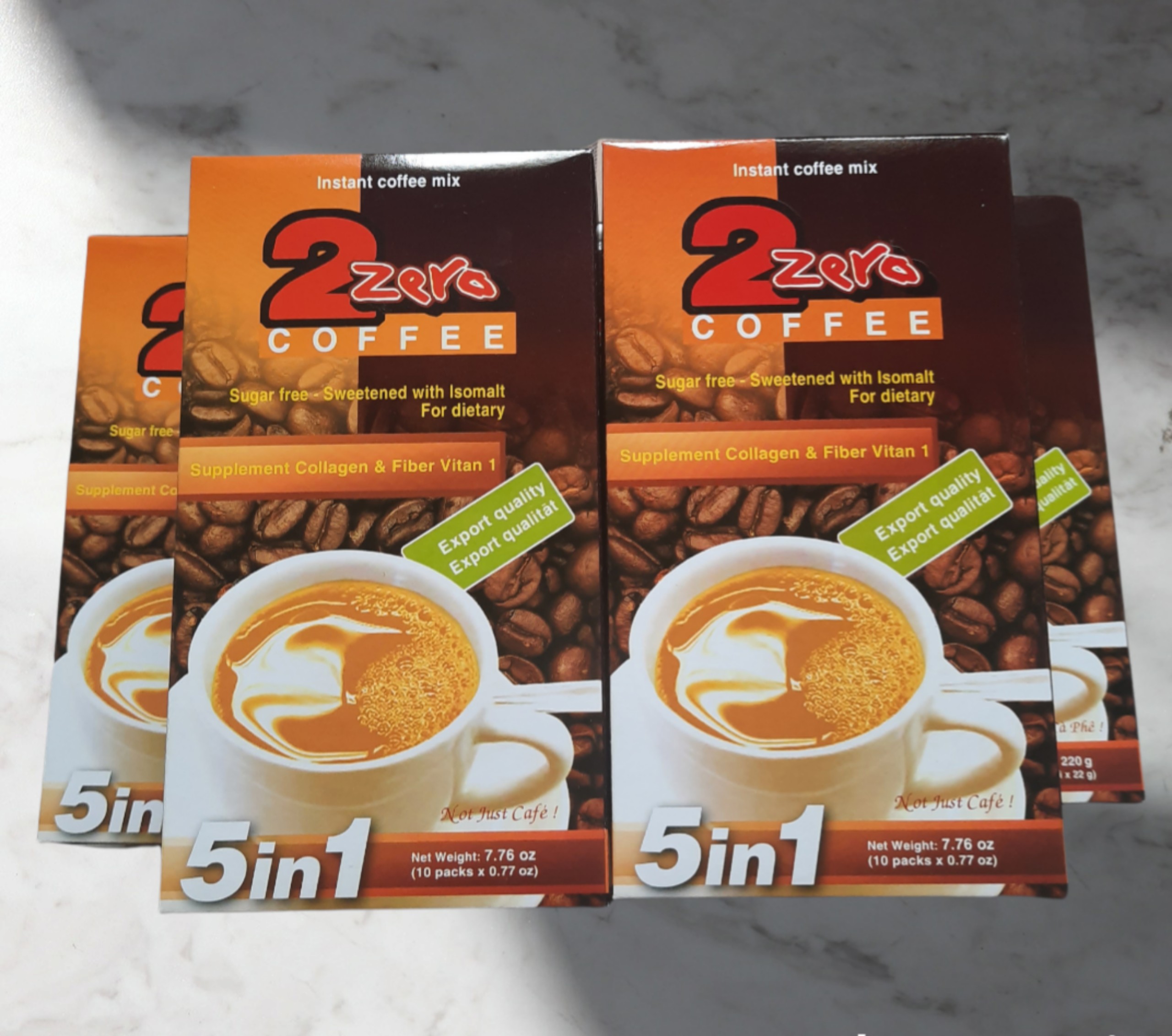 Cà phê sữa hòa tan Collagen 2 zero dạng ống dành cho người ăn kiêng, tiểu đường, đẹp da