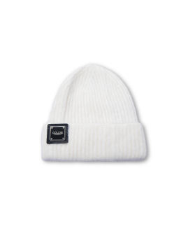 WHITE MOHAIR BEANIE