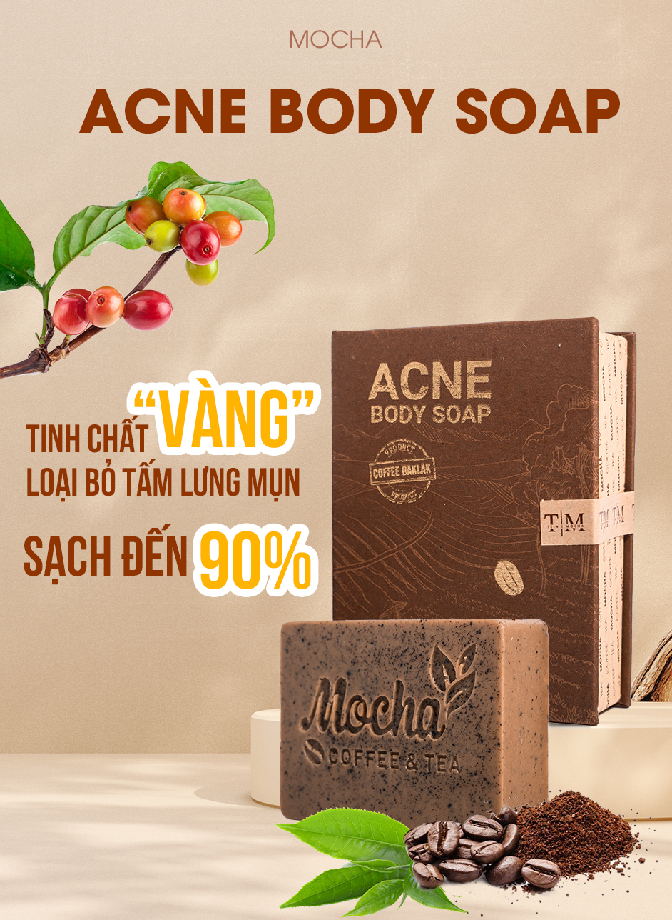 Xà Phòng Giảm Mụn Lưng Mocha Acne Body Soap