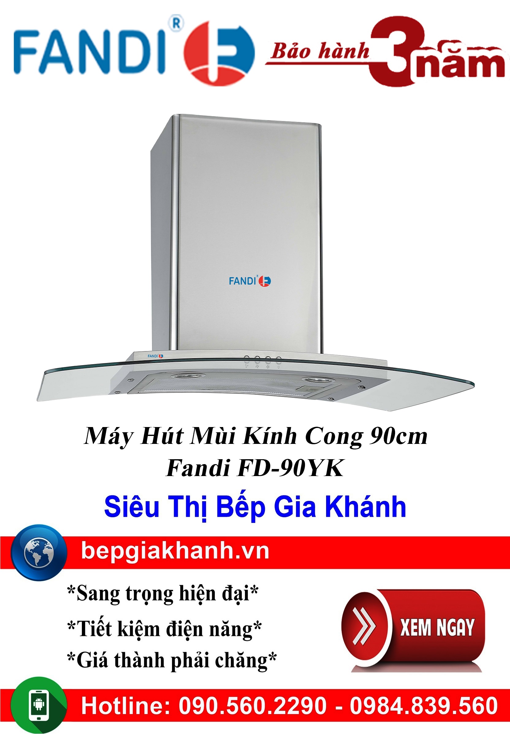 [HCM]Máy hút mùi kính cong 90cm Fandi FD-90YK, máy hút mùi nhà bếp, máy hút mùi bếp, máy hút mùi kính cong, máy hút mùi canzy, máy hút mùi mini, máy hút mùi âm trần, máy hút mùi electrolux, may hut mui