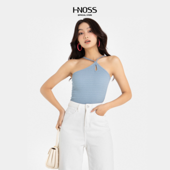 Áo Kiểu Thời Trang HNOSS Thun Ôm Dây Chéo Cổ HNATH027