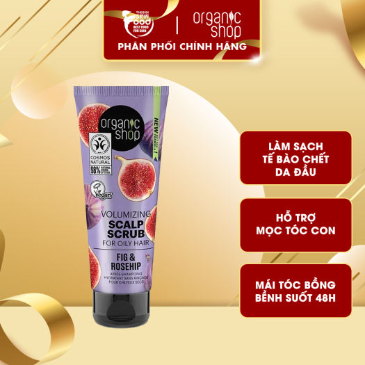 Organic Shop Volumizing Scalp Scrub For Oily Hair - Fig & Rosehip Formula 75ml