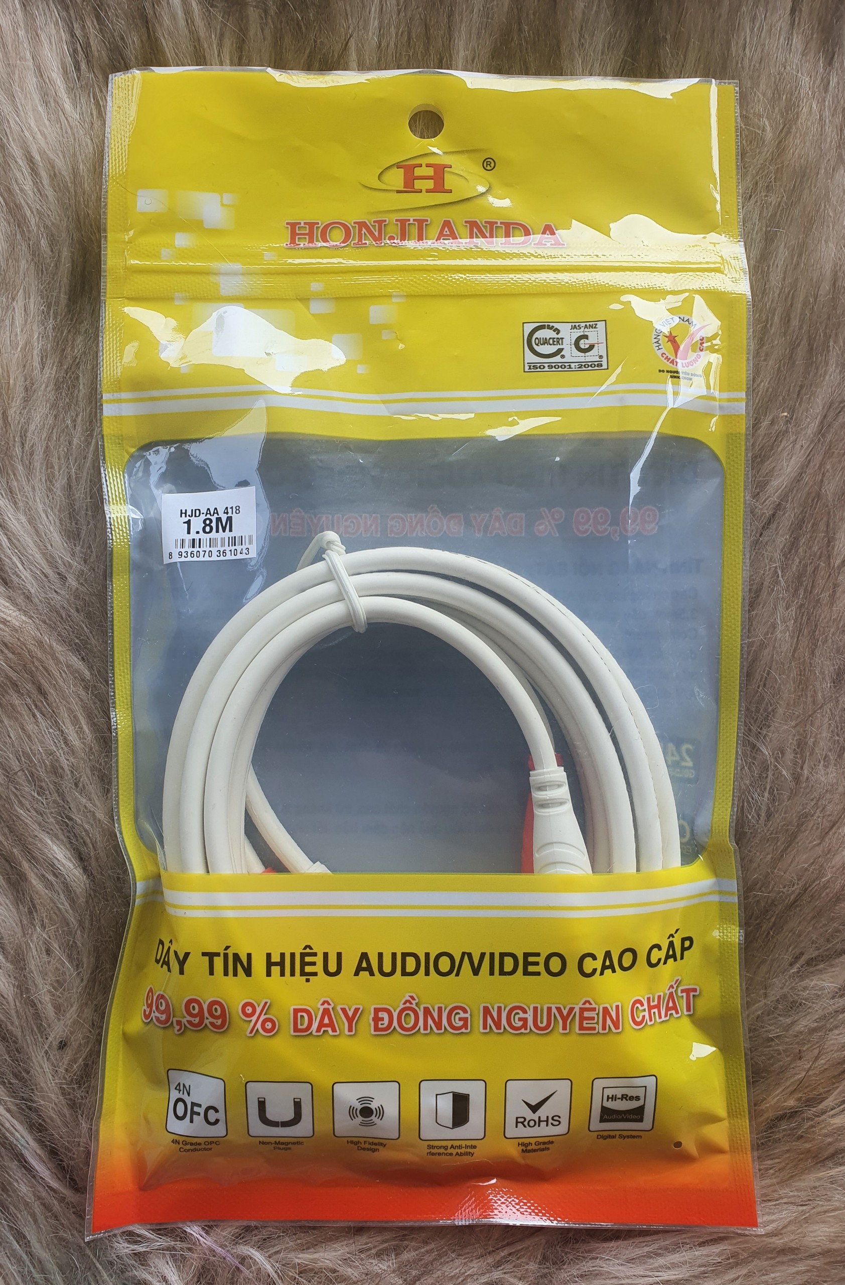 Dây tín hiệu audio/video cao cấp honjianda, dây lõi đồng nguyên chất chiều dài 1,8m
