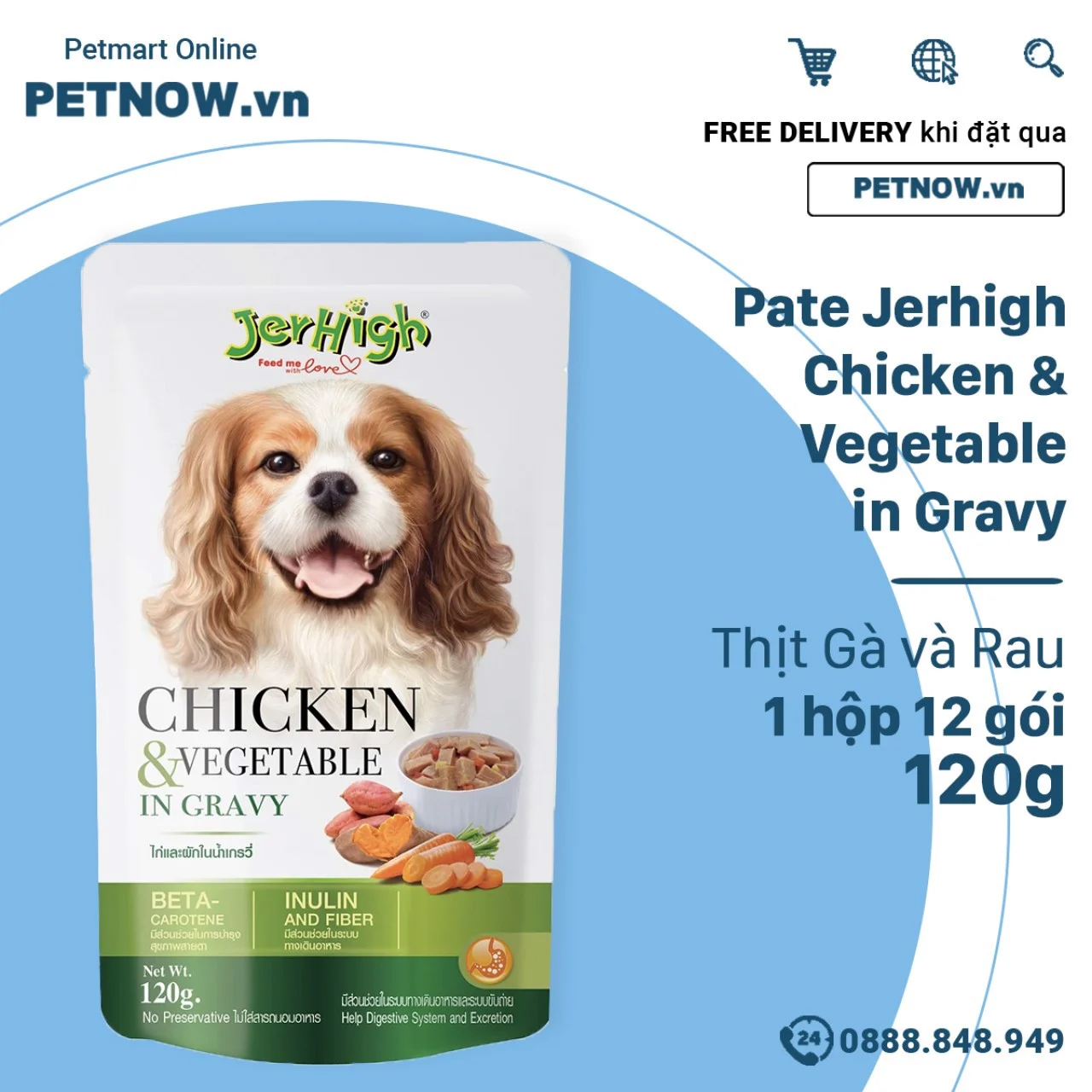 Pate Jerhigh Chicken & Vegetable in Gravy Thịt Gà và Rau 120g