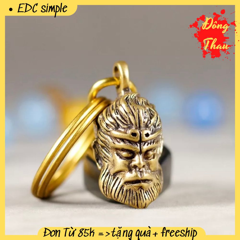 Móc khoá đồng phong thuỷ tôn ngộ không thiết kế đồng thau độc lạ