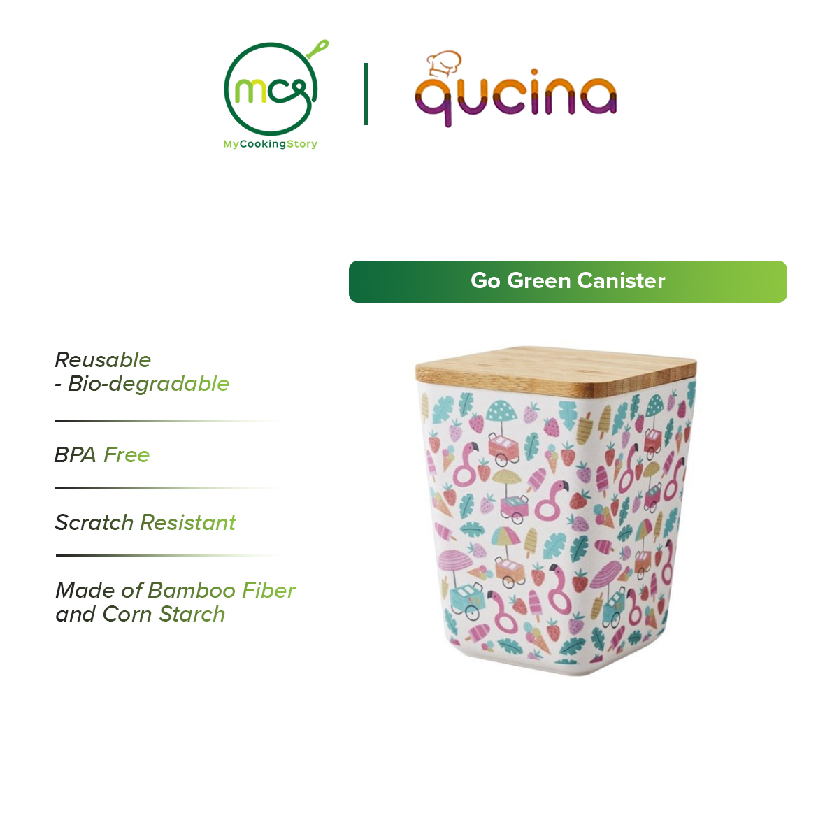 Gambar My Cooking Story   Qucina GO Green Bamboo Canister