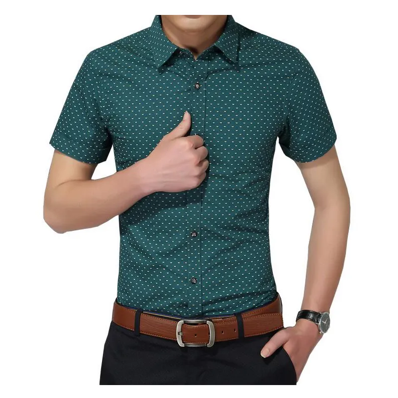 mens short sleeve polka dot shirt