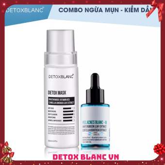 Bộ Đôi Sạch Mụn Thâm - Sáng da Detox Mask & Peel Acnes Blanc M