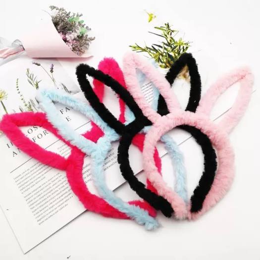 Bờm lông cài tóc hình tai thỏ