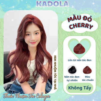 Thuốc Nhuộm Tóc Màu Đỏ Cherry Tặng Kèm Dụng Cụ Nhuộm Tại Nhà - Thuốc Nhuộm Tóc KADOLA