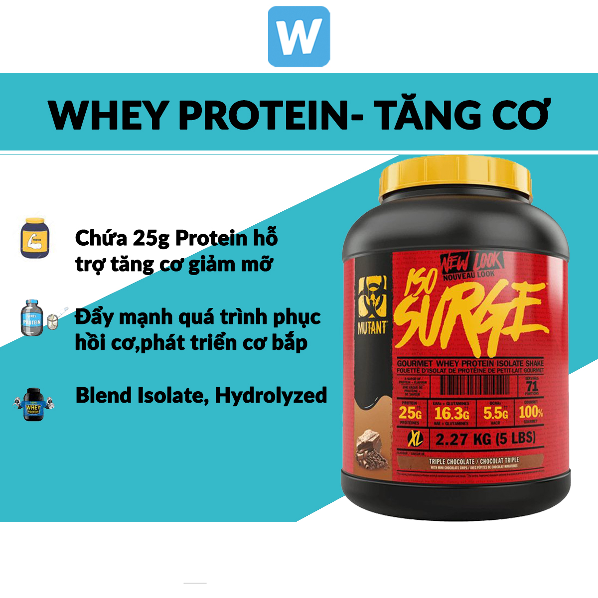 Mutant iso surge - whey protein hỗ trợ phục hồi và phát triển cơ bắp