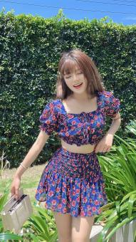 Set bộ rời áo croptop kèm chân váy thun eo MIMIX CA6170