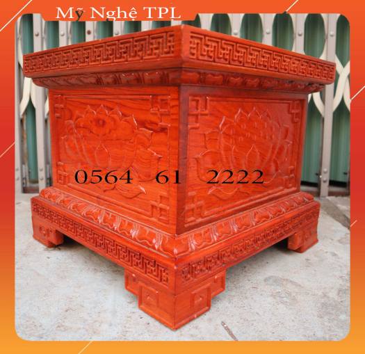 Đôn vuông kê tượng đế gỗ kê,đôn gỗ hương cao 30cm