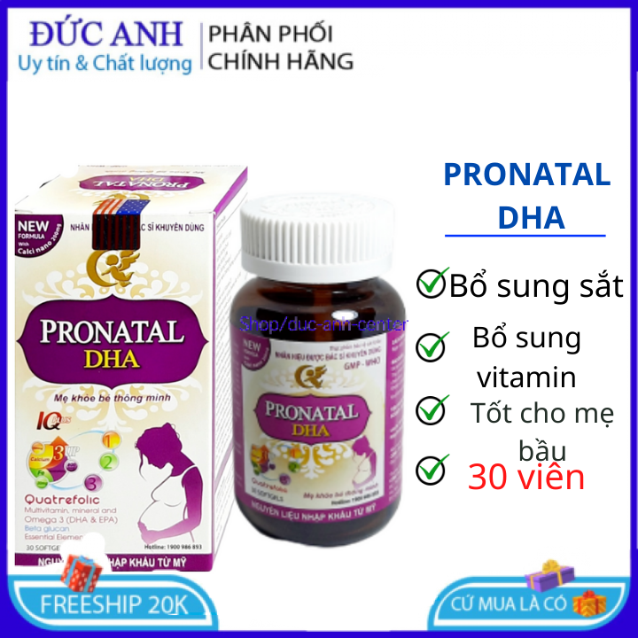 Viên uống pronatal DHA bổ sung sắt, các vitamin và giúp bồi bổ cơ thể