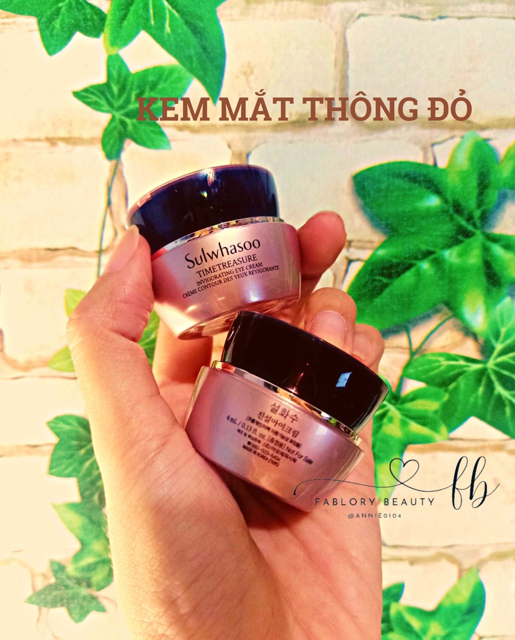 Kem mắt thông đỏ Sulwhasoo Timetreasure Invigorating Eye Cream 4ml cải thiện nếp nhăn/thâm/bọng mắt giúp cho đôi mắt tươi trẻ, rạng rỡ