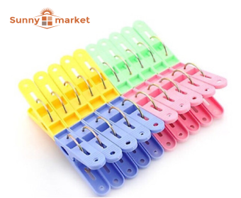 Vỉ 20 Kẹp phơi quần áo nhựa cứng loại lớn bền đẹp chịu lực tốt giữ chặt quần áo khi phơi